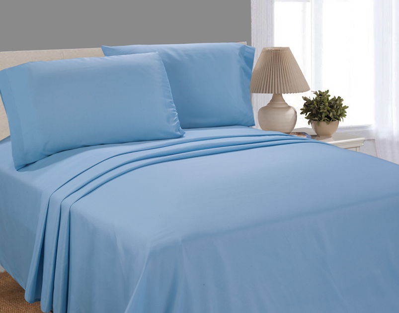 Basic Microfiber Twin Blue Sheet Set