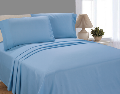 Basic Microfiber Twin Blue Sheet Set