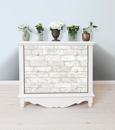 Grey and White Brick Peel & Stick Wallpaper