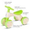 Baby Balance Bike No Pedal Bicycle Children Walker 4 Wheels w/ Sound & Storage